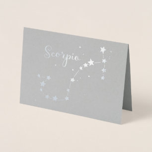 Silver Foil Scorpio Zodiac Constellation Folienkarte