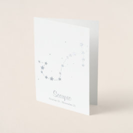 Silver Foil SCORPIO Zodiac Sign Constellation Folienkarte