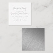 Silver Foil & Script Bachelor Party Ticket Einladu (Vorne/Hinten)