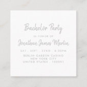 Silver Foil & Script Bachelor Party Ticket Einladu (Vorderseite)