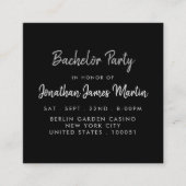 Silver Foil & Script Bachelor Party Ticket Einladu (Vorderseite)