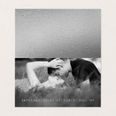 Silver Foil Script Foto Save the Date Card Visitenkarten (Innenseite Aufgefaltet)