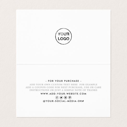 Silver Foil Script Logo Business Danke Karte (Innenseite Aufgefaltet)