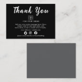 Silver Foil Script Thank You Note Card Begleitkarte (Vorne/Hinten)