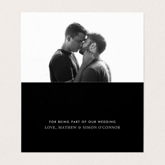 Silver Foil Script Wedding Foto Danke Karte (Innenseite Aufgefaltet)