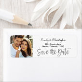 Silver Foil Script Wedding Save the Date Foto (Insitu)