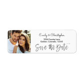 Silver Foil Script Wedding Save the Date Foto (Vorne)