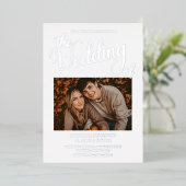 Silver Foil Simplistic 2 Foto Wedding Folieneinladung (Stehend vorne)