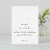 Silver Foil Snowflake Elegante Winterhochzeit Folieneinladung (Stehend vorne)