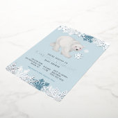 Silver Foil Snowflake Polar Bear Baby Dusche Folieneinladung (Gedreht)