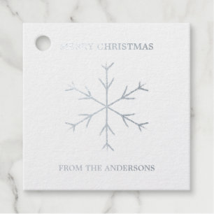 Silver Foil Snowflake Weihnachtsgeschenk Tag