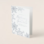Silver Foil Snowflakes Winter Wedding Programm (Vorderseite)