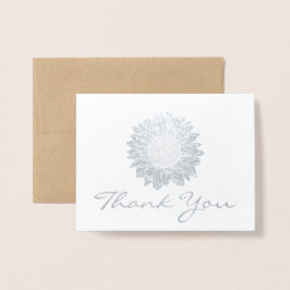 Silver Foil Sonnenblume für Unternehmen Vielen Dan Folienkarte