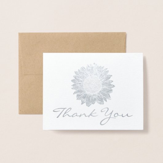 Silver Foil Sonnenblume für Unternehmen Vielen Dan Folienkarte (Vorderseite mit Umschlag)