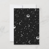 Silver Foil Stars Celestial Wedding RSVP Karte (Rückseite)