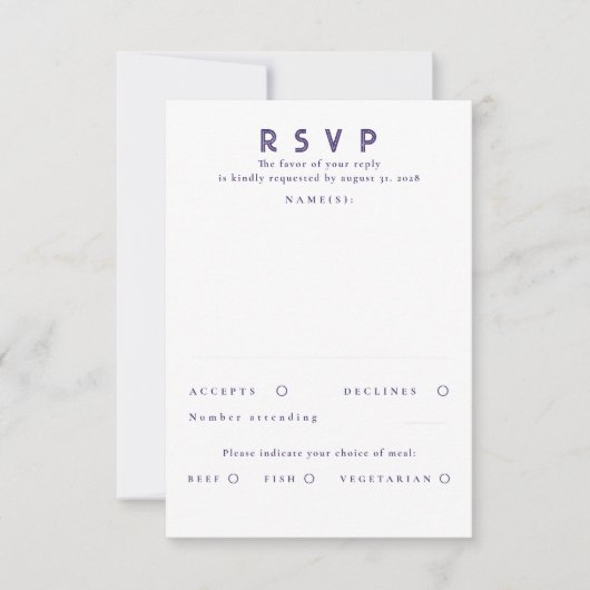 Silver Foil Stars Modern Wedding RSVP (Vorderseite)