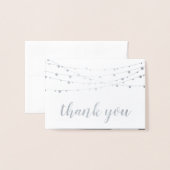 Silver Foil String Lights Foto Vielen Dank Folienkarte (Vorderseite mit Umschlag)