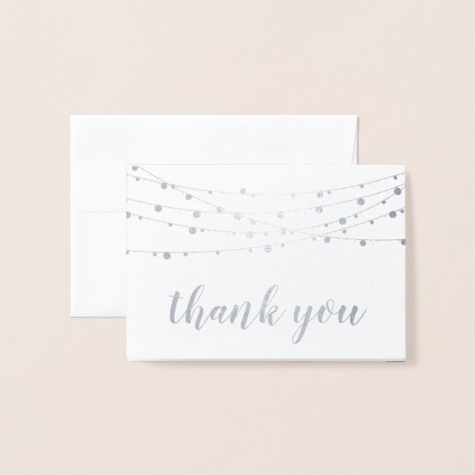 Silver Foil String Lights Foto Vielen Dank Folienkarte (Vorderseite mit Umschlag)