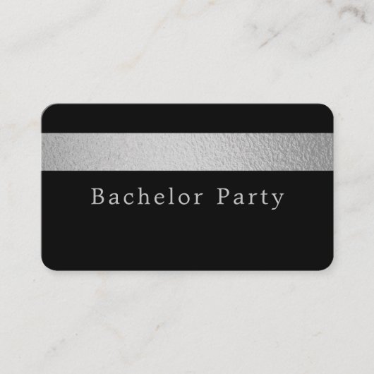 Silver Foil Strip, Bachelor Party Ticket Einladung (Vorderseite)