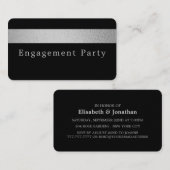 Silver Foil Strip, Engagement Party Ticket Einladu (Vorne/Hinten)