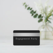 Silver Foil Strip, Engagement Party Ticket Einladu (Stehend Vorderseite)
