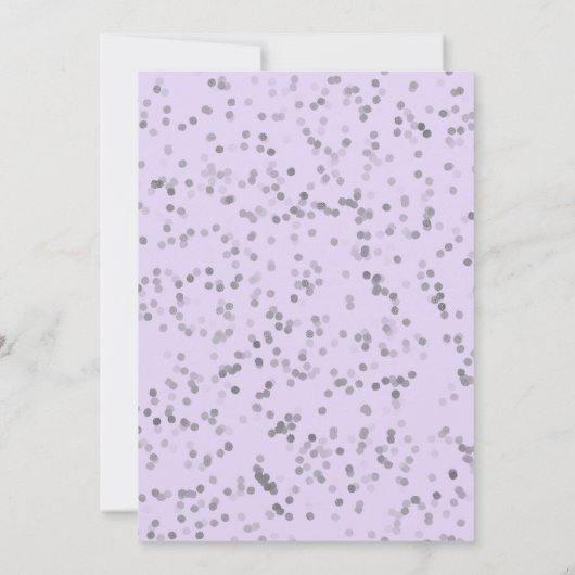 Silver Foil Sweet 16 Bday Balloons Party Lavender Einladung (Rückseite)