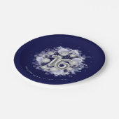 Silver Foil Sweet 16 Bday Balloons Royal Blue Pappteller (Schrägansicht)