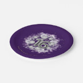 Silver Foil Sweet 16 Birthday Balloons Party Pappteller (Schrägansicht)