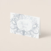 Silver Foil Swirl Tree Vielen Dank Folienkarte (Vorderseite)