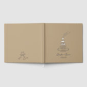 Silver Foil Taupe Champagner Tower Wedding Gästebuch (Voll)