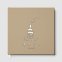 Silver Foil Taupe Champagner Tower Wedding Gästebuch