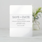 Silver Foil Trendy Moderne Hochzeit retten das Dat Folieneinladung (Stehend vorne)