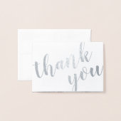 Silver Foil Vielen Dank mit Foto und Name Folienkarte (Vorderseite mit Umschlag)