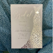 Silver Foil Wedding Dress Brautparty Folieneinladung
