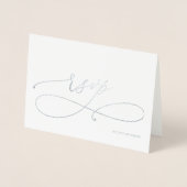 Silver Foil Wedding RSVP Reply Foil Card Folienkarte (Vorderseite)