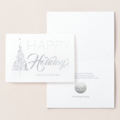 Silver Foil Weihnachtsbaum Firmenfeiertag Folienkarte (Anzeige)