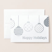 Silver Foil Weihnachtsschmuck Happy Holidays Folienkarte (Vorderseite mit Umschlag)