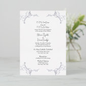 Silver Foil White Two Place Beide Eltern Hochzeit Folieneinladung (Stehend vorne)