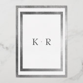 Silver Foil White Two Place Beide Eltern Hochzeit Folieneinladung (Rückseite)