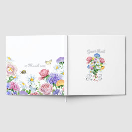 Silver Foil Wildflower Garden Wedding Spring Flora Gästebuch