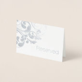 Silver Foil Wirbel Elegant Geblüht Folienkarte (Vorderseite)