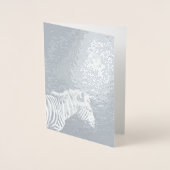 Silver Foil Zebra mit Mond Folienkarte (Vorderseite)