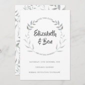 Silver Foliage Save the Date (Vorne/Hinten)