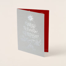 Silver Folie Business Holiday Card Weihnachtsbaum