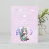 Silver-Folie Fee Prinzessin Rose Blume irisierend Folieneinladung (Stehend vorne)