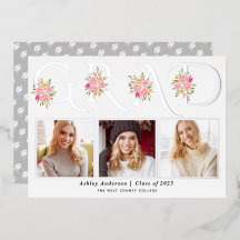 Silver-Folie GRAD-Foto-Abschluss-Anzeige