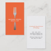 SILVER FORK AUF ORANGE VISITENKARTE (Vorne/Hinten)