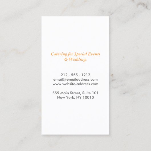 SILVER FORK auf SCHWARZ Visitenkarte (Rückseite)