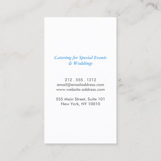 SILVER FORK on DARK GRAY Visitenkarte (Rückseite)