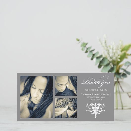 SILVER FORMAL COLLAGE | DANKE, DASS DU KARTE (Stehend Vorderseite)